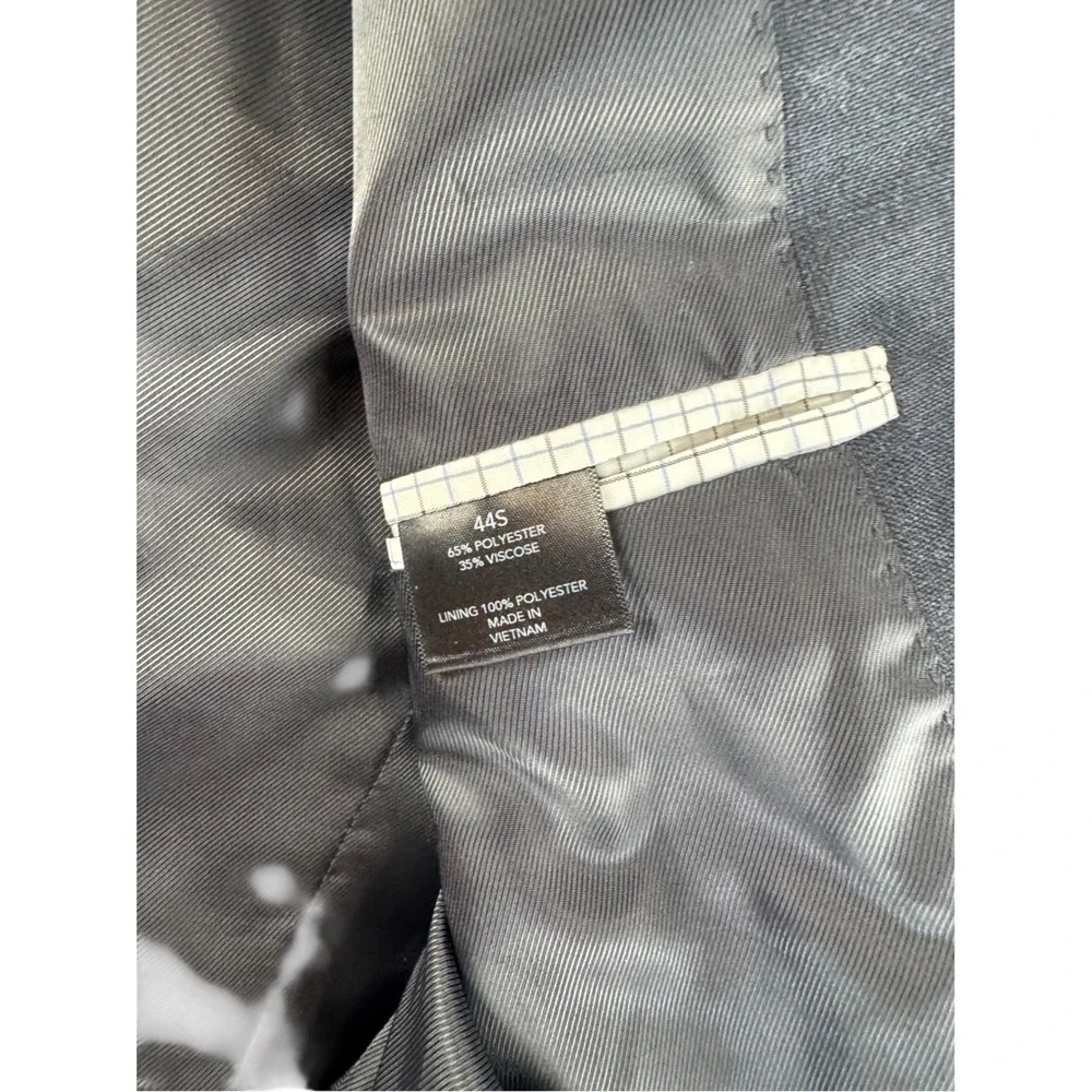 Saddlebred Mens Suit Jacket Blazer Charcoal Gray 44S 2 Button Lined Professional